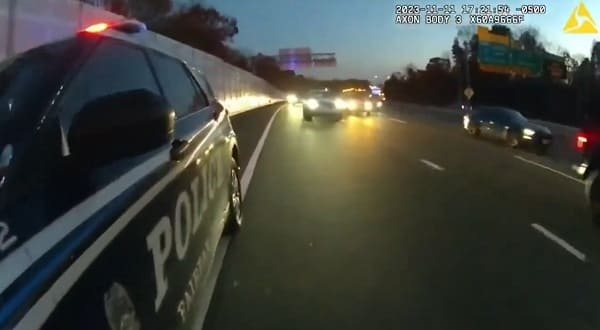 Driver hits police car during traffic stop